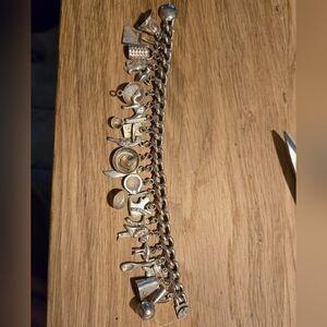 Vintage silver charm bracelet